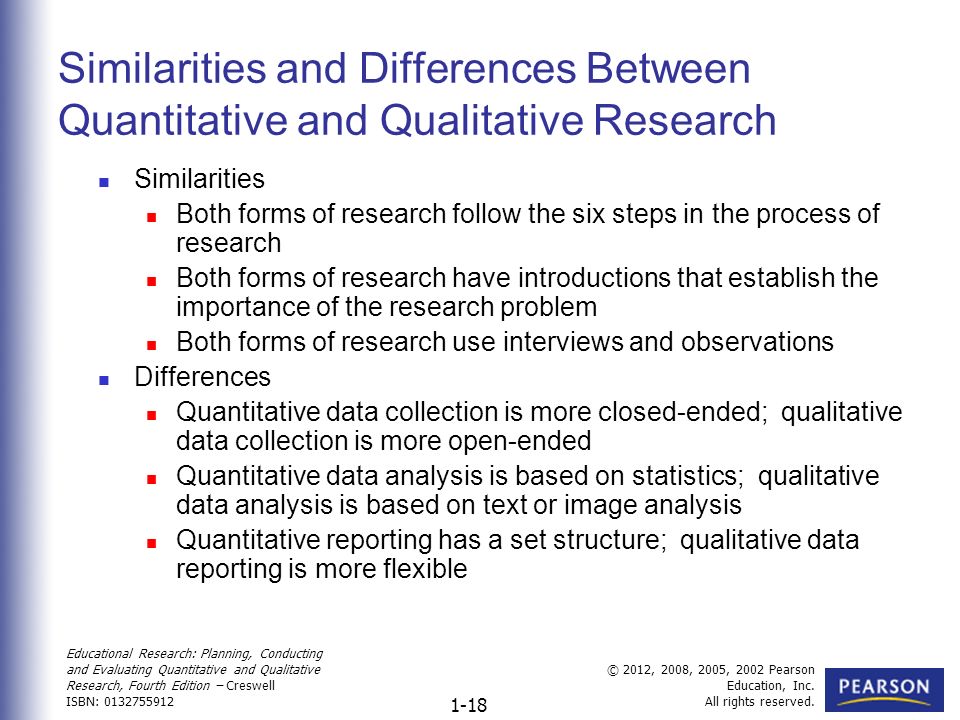 Similarities of qualitative and quantitative research